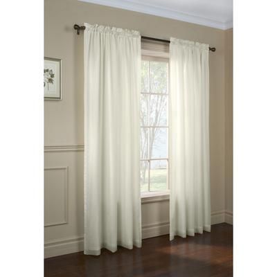 Wide Width Rhapsody Lined Light Filtering Rod Pocket Curtain Panel by Thermavoile in Ivory (Size 54" W 84" L)