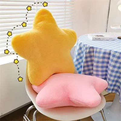 Oreiller en peluche étoile, jouet Super doux, coussin de couchage, coussin de canapé, ornements de chambre à coucher, bureau, cadeau d'anniversaire pour fille