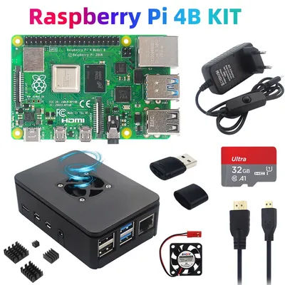 Official Original Raspberry Pi 4 Model B 8GB 4GB 2GB 1GB RAM + Case + Power Supply + TF Card BCM2711 1.5GHz WiFi BT 4K Video