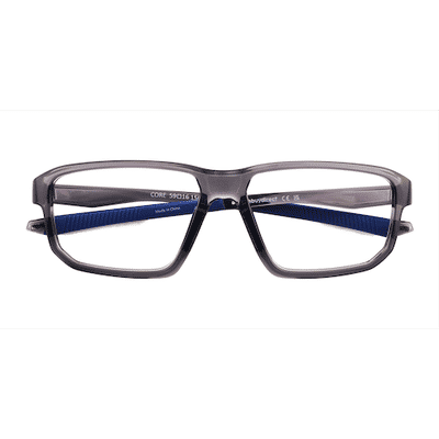 Male s rectangle Clear Gray Plastic Prescription eyeglasses - Eyebuydirect s Core