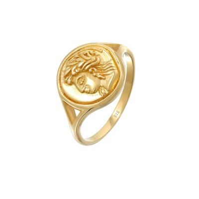 Elli - Anello con sigillo Moneta Vintage Look Trend Blogger in Argento Sterling 925 Anelli 1 pieces female