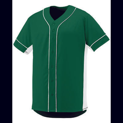Augusta Sportswear 1660 Athletic Slugger Jersey T-Shirt in Dark Green/White size XL | Polyester