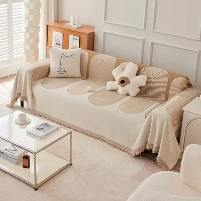 Coperta da tiro con nappa nordica Copridivano per quattro stagioni Copertura antipolvere antigraffio per gatti Coperta per divano Tappeto Tappeto da viaggio Nappe