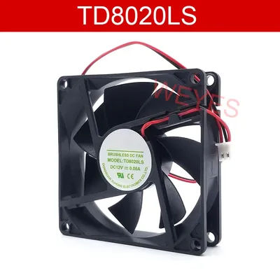 For TONON TD8020LS 12V 0.08A New Cooling 80*80*20MM 8020 Brushless DC Fan 2-PIN
