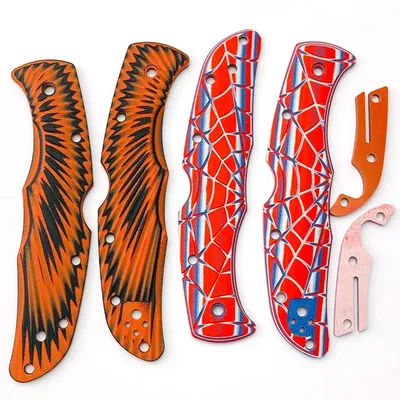 1 Pair Folding Knife G10 Scales Patches for Spyderco C10 Endura 4 Endura4 Handles DIY Make Grips Accessories Parts 2 Colors