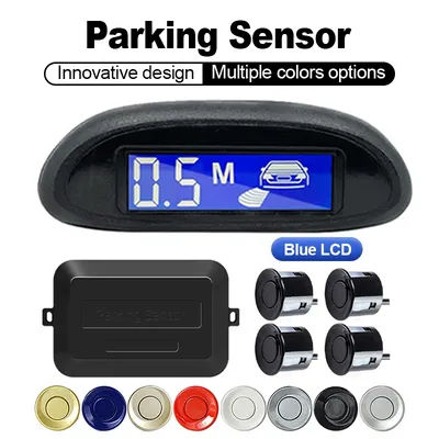 Hippcron capteur de stationnement pour voiture avec moniteur LED de recul Parktronic automatique 4 capteurs système de détection de Radar affichage rétro-éclairé