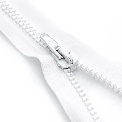 buttinette Fermeture à glissière en plastique de 5,8 mm, blanc, séparable