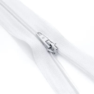 buttinette Fermeture à glissière, blanc, non séparable