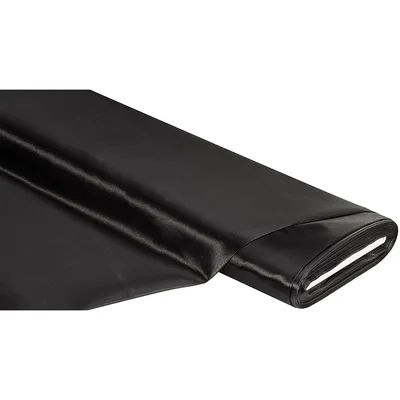 Tissu satin uni "Gala", noir