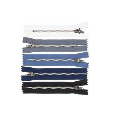 buttinette fermetures à glissière métalliques, 5 pièces, non séparables