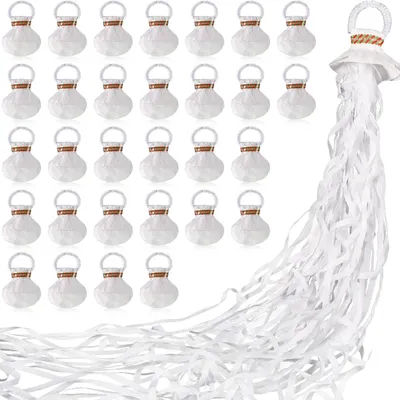 10pcs White Hand Throw Streamers Confetti Poppers No Mess Paper Crackers Birthday Wedding Celebrations Graduation Party Favors