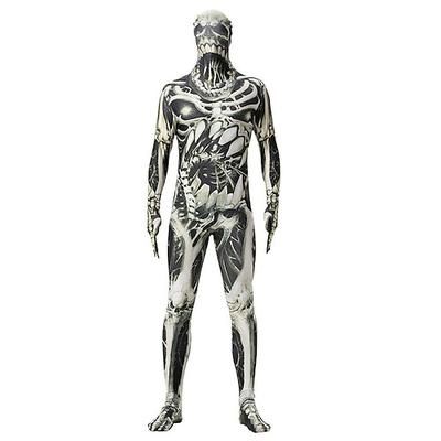 Tuta Intera Costume Cosplay Body Teschio scheletro Mostro Zalgo Cosplay Bambini Adulti Per uomo Ragazzi Carnevale Mascherata martedì grasso Feste Halloween Performance Costumi di Halloween facili