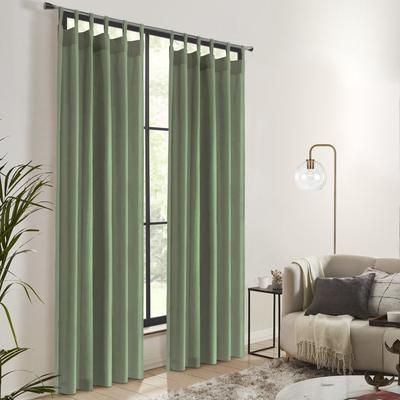 Wide Width Weathermate Topsions Room Darkening Curtain Panel Pair by Thermalogic in Sage (Size 80" W 84" L)