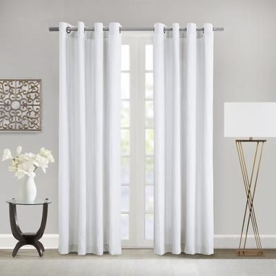 Wide Width Harmony Light Filtering Grommet Curtain Panel by Habitat™ in White (Size 52" W 63" L)