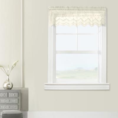 Wide Width Mona Lisa Sheer Rod Pocket Flat Valance by Habitat™ in Eggshell (Size 56" W 15" L)