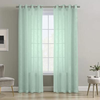Wide Width Boucle Sheer Grommet Curtain Panel by Habitat™ in Surf Spray (Size 52" W 95" L)