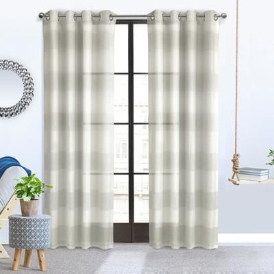 Paraiso Sheer Grommet Curtain Panel by Habitat™ in Ivory Grey (Size 112"W 84" L)