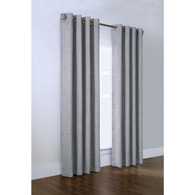 Wide Width Linum Light Filtering Grommet Curtain Panel by Habitat™ in Light Grey (Size 50" W 95" L)