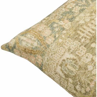 Chuong 18" Square Traditional Light Brown/Charcoal/Peach/Dark Brown Outdoor Throw Pillow - Boutique Rugs