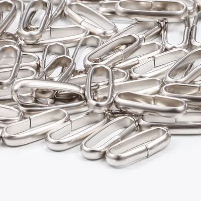 50pcs 304 Stainless Steel Oval Link Rings Connectors Jump Ring for DIY Bracelet Necklace Keychain Jewelry Making Accessories