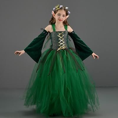 Costume di Carnevale Costume Tutu Elfo Travestirsi Bambini Ragazze Giornata universale dell'infanzia Mascherata Settimana del libro Feste Vestirsi