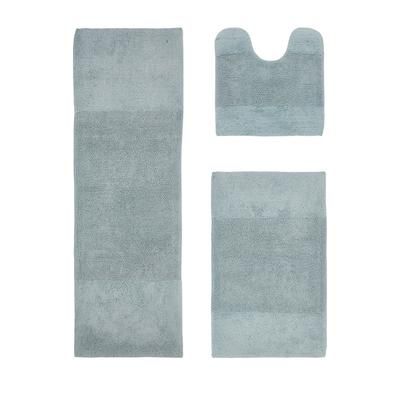 Granada Collection 100% Cotton 3 Piece (20" X 20" | 21" X 34" | 20" X 60") Bath Rug Set by Brylane Home in Blue