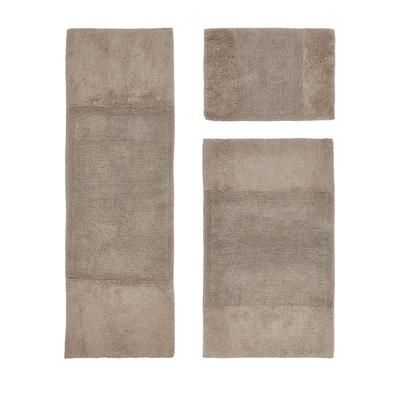 Granada Collection 100% Cotton 3 Piece (17" X 24" | 24" X 40" | 20" X 60") Bath Rug Set by Brylane Home in Sand