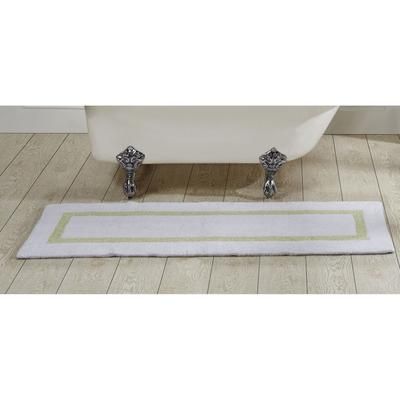 Hotel Collection 100% Cotton 20" X 60" Runner Bath Rug by Brylane Home in White Sage