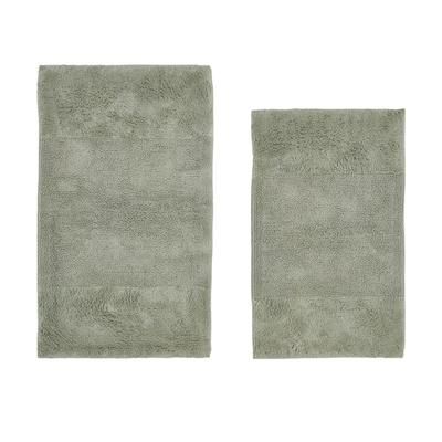 Granada Collection 100% Cotton 2 Piece (21" X 34" | 24" X 40") Bath Rug Set by Brylane Home in Sage
