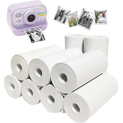 Kids Instant Camera Refill Print Paper White Non-Adhesive 57mm-Photo Printer Thermal Paper Rolls for Portable Mini Printer