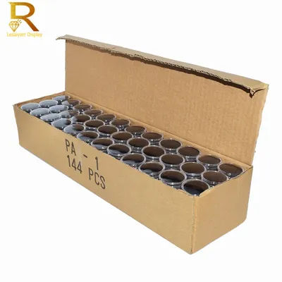 Wholesale Lot of 144 Gemstone Gem Display Box Storage Tool Coin Jar Loose Diamond Packaging Round Box Transparent Organizer Case
