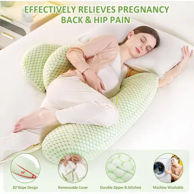 Oreiller de grossesse doux en forme de U, coussin de couchage latéral lombaire pour femmes enceintes, coussinets de maternité, oreillers pour le ventre, fournitures de grossesse