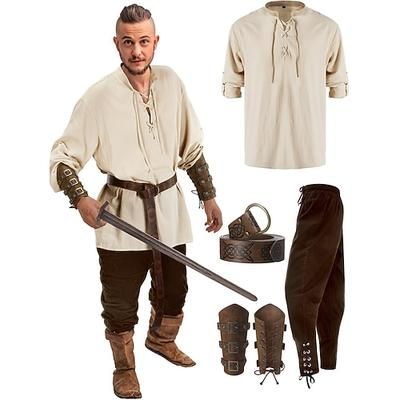 coppie retrò vintage medievale rinascimentale abiti halloween gruppo coppie costumi pirata vichingo ranger vichinghi: valhalla uomo donna halloween carnevale spettacolo larp