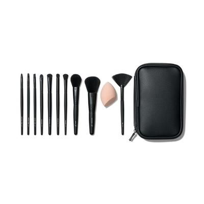 e.l.f. Cosmetics Full Face & Eye Makeup Brush Set with Travel Case - Vegan and Cruelty-Free Makeup