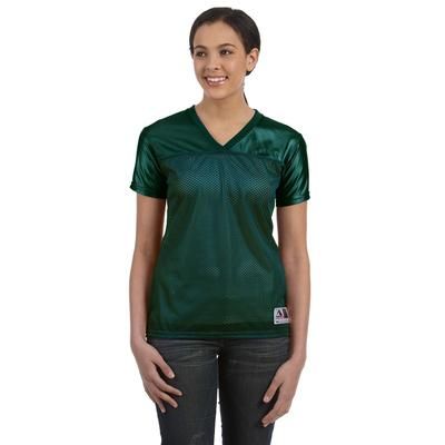 Augusta Sportswear 250 Women's Junior fit Stadium Replica Football Jersey T-Shirt in Dark Green size Small | Polyester