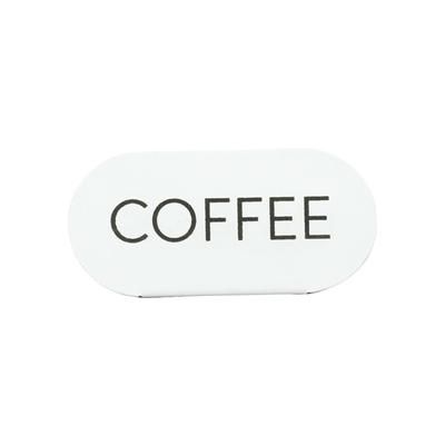 Cal-Mil 23401-1-15 "Coffee" Table Tent Sign - 4 1/2"W x 2"H, Metal, White