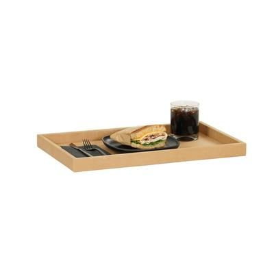 Cal-Mil 23435-122 Rectangular Serving Tray - 19 7/8" x 11 3/4", Upcycled Rice Hulls, Brown