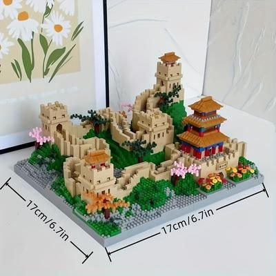 TEMU 10, 000pcs The Great Wall Building Blocks, Ultra-high Difficulty Puzzle, Suitable For Construction Toys