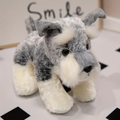 TEMU Adorable Miniature Schnauzer Plush Doll: Perfect Gift For Christmas, Or Decorations - 22cm/8.66in