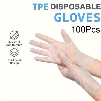 TEMU 100pcs Disposable Food Prep Gloves, Making Desserts, Cleaning, For Kitchen Cooking Cleaning Food Handling