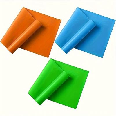 TEMU 3-pack Elastic Resistance Bands, 59-inch Stretching And Strength Training Bands For Men And Women, Multicolor Fitness Yoga Tension Straps