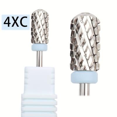 TEMU 4xc Round Carbide Nail Drill Bit For Electric Manicure Machines - 5 In 1 Left & Use - Cuticle Clean Bur