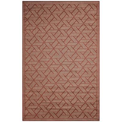 Carmel Pyramid Indoor/Outdoor Area Rug Aqua by Brylane Home in Chili (Size 4'10"X 7'6")