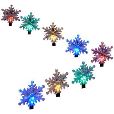 Color-Changing Pathway Lights, Set of 8 by BrylaneHome in Snowflake