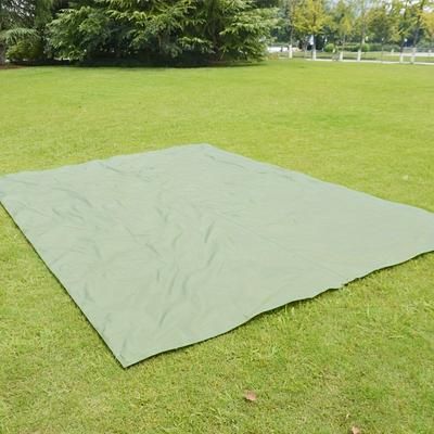 TEMU Large Picnic Blanket - Durable Oxford Fabric, Sun & Moisture Resistant, Ideal For Camping & Outdoor Meals, Green With Raised Edges For Grip, Camping Accessories