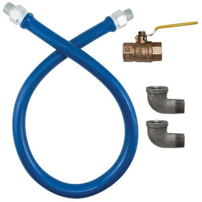 Dormont 1650BPV48BXFT 48" Food Truck Grade Gas Connector Kit w/ 1/2" Male/Male Couplings, Stainless Steel