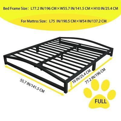 TEMU Sturdy Easy Assemble Noise Free Contemporary Style Black Metal Platform Bed With Under Bed Storage Space-saving And Comfortable Bed Frame For Adults