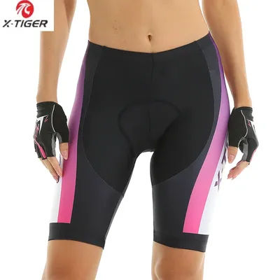 X-TIGER Femmes Cyclisme Shorts 5D Gel Rembourré Antichoc VTT Montagne Vélo Shorts Route Course Vélo