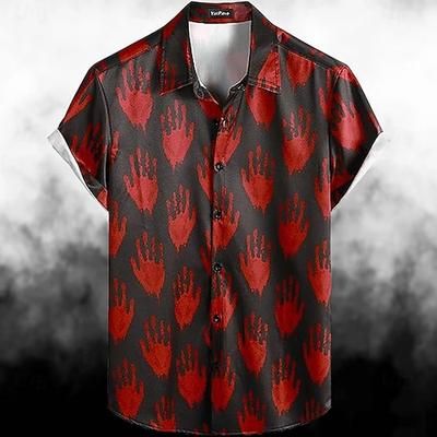 Halloween Scheletro Teschio Zucca Camicie Hawaiane Camicia Aloha Stampa Per Per uomo Per adulto Halloween Carnevale Mascherata Stampa 3D Feste Halloween
