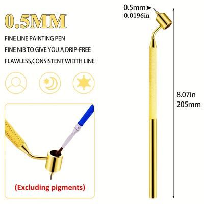 TEMU Yxxluyh Paint Applicator Pen, Detailing Fine Painting Pen, Precision Touch Up Paint, 0.3mm/0.4mm/0.5mm/0.7mm Construction Slanting Tip, Rock Chips And Repair